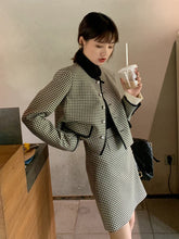 Plaid Short Cardigan Half Skirt Two-Piece Suit